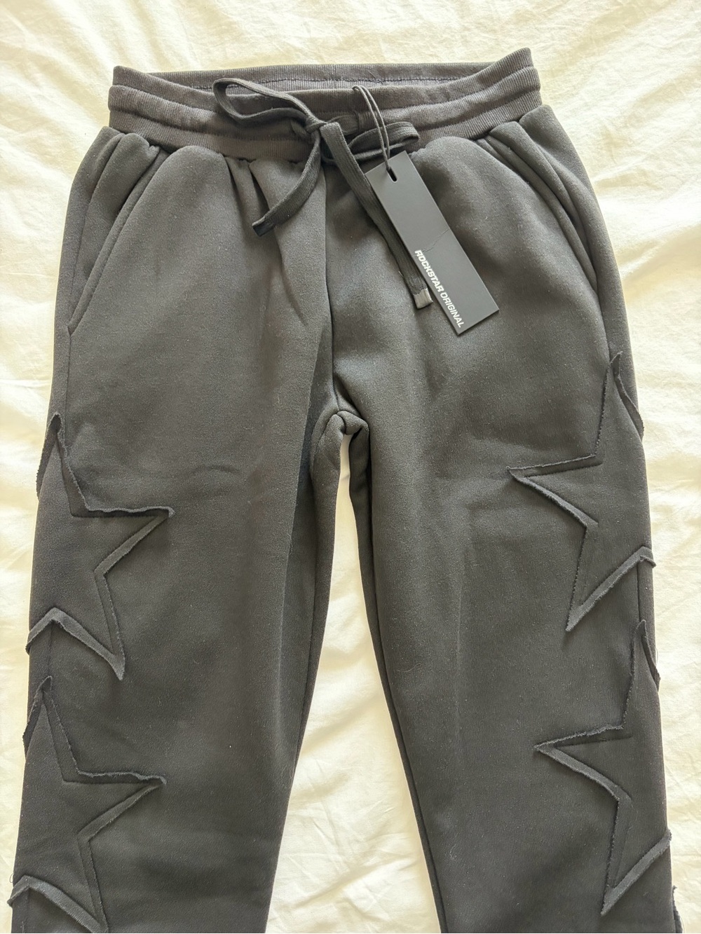 Rockstar Original Women’s Sinayah Black Stacked Star Track Pants Medium NWT - Picture 4 of 14